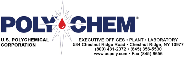 Polychem logo and address